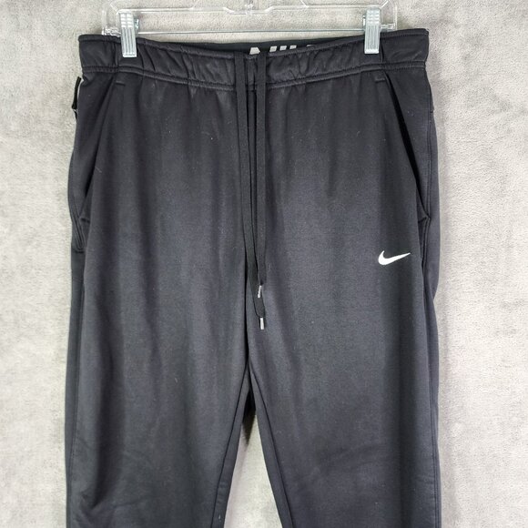Mens Black Nike Therma-Fit Jogger Sweatpants Fleece Hi Rise Size L - Picture 4 of 13